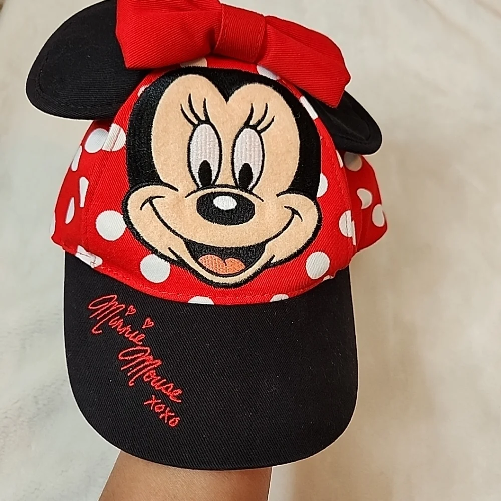 Minnie Mouse Hat Red Toddler Stitched Adjustable Baseball Cap Sz T 51-53CM